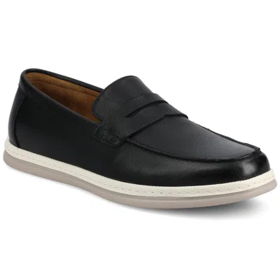 Vance Co. Vance Brantley Casual Slip-on Perforated Penny Loafer In Black