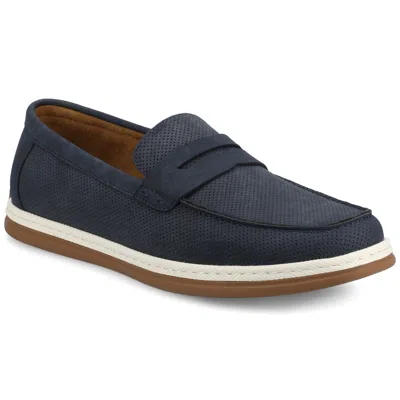 Vance Co. Vance Brantley Casual Slip-on Perforated Penny Loafer In Blue