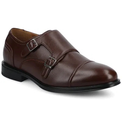 Vance Co. Vance Dillon Cap-toe Double Monk Strap Dress Shoe In Multi