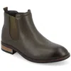 Vance Co. Men's Landon Wide Width Tru Comfort Foam Pull-on Round Toe Chelsea Boots In Green