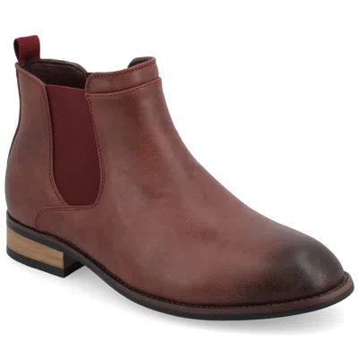 Vance Co. Vance Men's Landon Wide Width Chelsea Dress Boot In Red