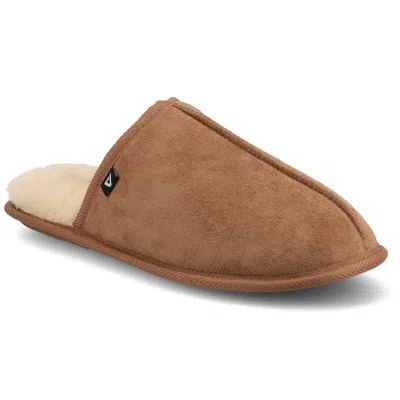 Vance Co. Vance Mens Duncan Shearling Scuff Slipper In Brown