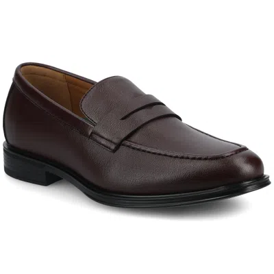 Vance Co. Vance Phineas Medium And Wide Width Slip-on Penny Loafer Dress Shoe In Red