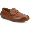 Vance Co. Vance Yates Medium And Wide Width Perforated Slip-on Driving Penny Loafer In Brown