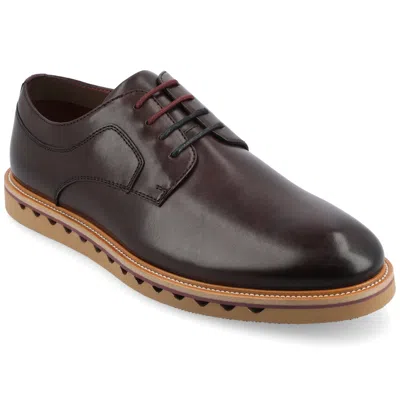 Vance Co. William Plain Toe Derby In Bordeaux