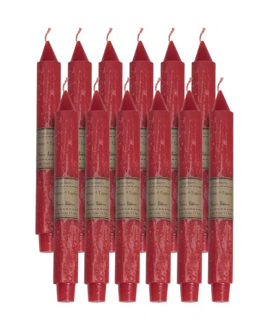Vance Kitira 10" Timber Trunk Taper, Set Of 12 In Cranberry