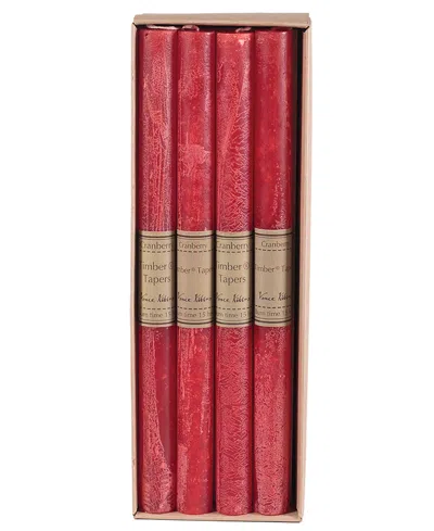 Vance Kitira 12" Timber Tapers, Set Of 12 In Cranberry
