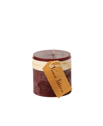 Vance Kitira 4.25" Timber Pillar Candle In Wine