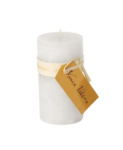 Vance Kitira 8" Timber Pillar Candle In White