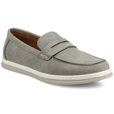 Vance Mens Brantley Casual Slip-on Perforated Penny Loafer In Gray