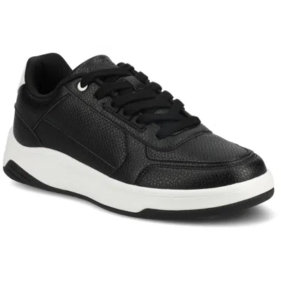 Vance Mens Swift Medium And Wide Width Comfort Perforated Low Top Sneaker In Black