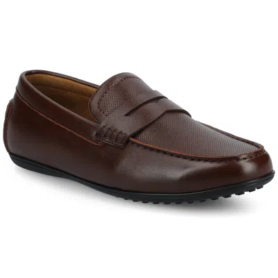 Vance Mens Yates Medium And Wide Width Perforated Slip-on Driving Penny Loafer In Multi
