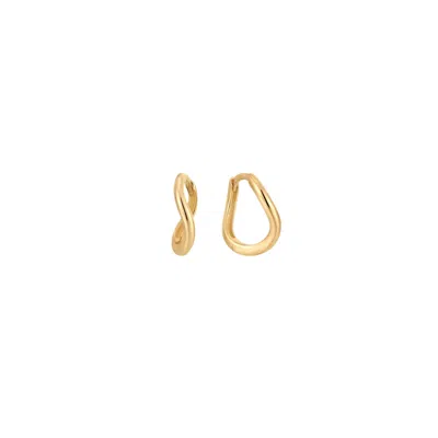 Vanchi Women's 14k Recycled Solid Yellow Gold Twisted Huggie Earrings