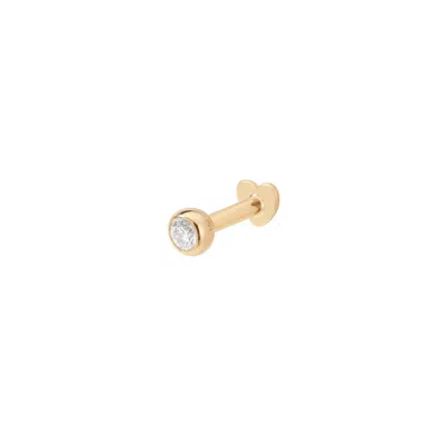 Vanchi Women's 14k Solid Yellow Gold Bezel Set Lab-grown Diamond Screw Flat Back Stud