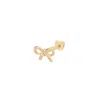 Vanchi Women's 14k Solid Yellow Gold Bow Tie Flat Back Stud In Gold