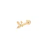 Vanchi Women's 14k Solid Yellow Gold Bumble Bee Flat Back Stud Right Facing In Gold