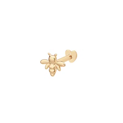 Vanchi Women's 14k Solid Yellow Gold Busy Bee Flat Back Stud