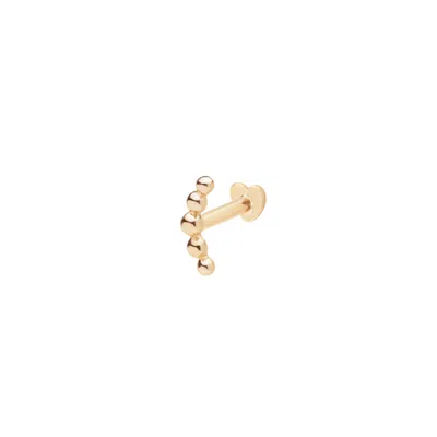 Vanchi Women's 14k Solid Yellow Gold Curved Ball Flat Back Stud