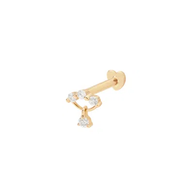 Vanchi Women's 14k Solid Yellow Gold Freda Lab-grown Diamond Flat Back Stud