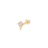 Vanchi Women's 14k Solid Yellow Gold Freya Lab-grown Diamond Flat Back Stud In Gold