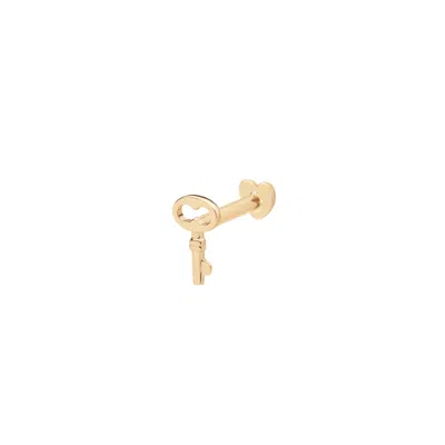 Vanchi Women's 14k Solid Yellow Gold Key Flat Back Stud