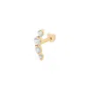 Vanchi Women's 14k Solid Yellow Gold Lab-grown Diamond Curved Flat Back Stud In Gold