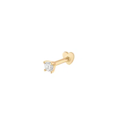 Vanchi Women's 14k Solid Yellow Gold Lab-grown Diamond Prong Set Flat Back Stud - 2mm