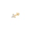 Vanchi Women's 14k Solid Yellow Gold Lab-grown Diamond Trinity Flat Back Stud In Gold