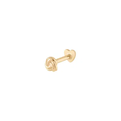 Vanchi Women's 14k Solid Yellow Gold Love Knot Flat Back Stud