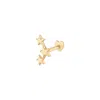Vanchi Women's 14k Solid Yellow Gold Star Cluster Flat Back Stud In Gold