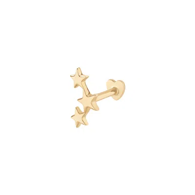 Vanchi Women's 14k Solid Yellow Gold Star Cluster Flat Back Stud