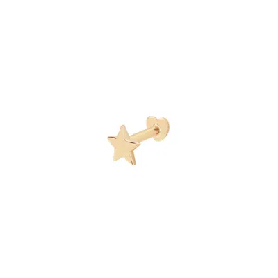 VANCHI WOMEN'S 14K SOLID YELLOW GOLD STAR FLAT BACK STUD