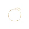 Vanchi Women's Bamboo Chain Anklet In Gold In Gold