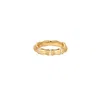 Vanchi Women's Bamboo Chunky Crystal Ring In Gold In Gold