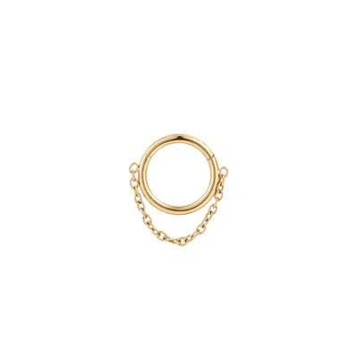 Vanchi Women's Chain Clicker Titanium Ring In Gold