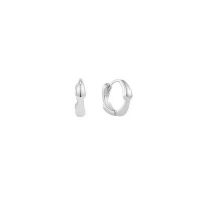 Vanchi Women's Colette Droop Link Huggie Earrings In Silver