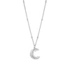 Vanchi Women's Crescent Moon Crystal Charm Beaded Necklace In Silver In Silver