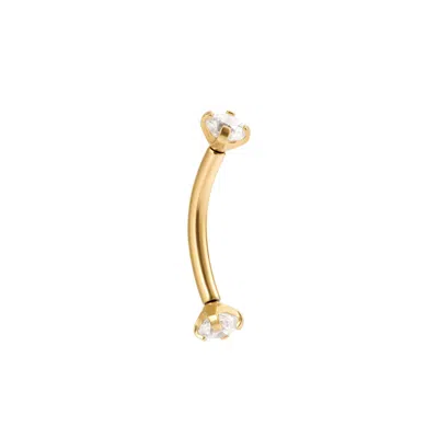 Vanchi Women's Crystal Titanium Rook Barbell In Gold