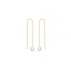 Vanchi Women's Eira Pearl Drop Threader Earrings In Gold In Gold
