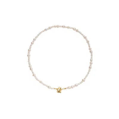 Vanchi Women's Flora Multi Pearl Toggle Choker In Gold