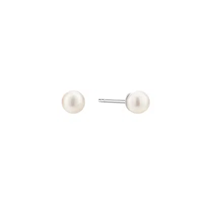 Vanchi Women's Freshwater Pearl Studs In Silver