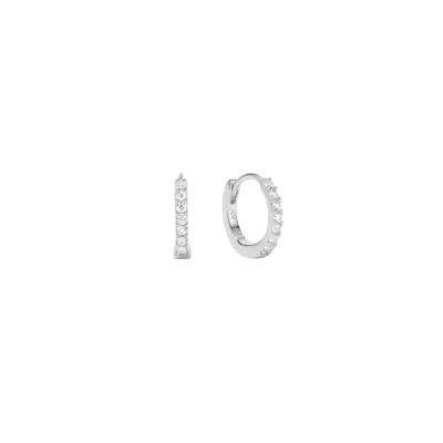 Vanchi Women's Kiki Crystal Huggie Earrings In Silver In Metallic