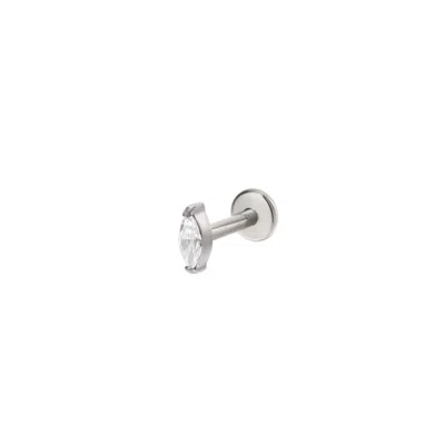 Vanchi Women's Marquise Threadless Flat Back Titanium Cartilage Stud In Gold