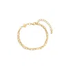 Vanchi Women's Mini Paperclip Double Chain Bracelet In Gold In Gold