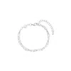 Vanchi Women's Mini Paperclip Double Chain Bracelet In Silver In Silver
