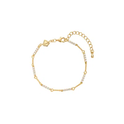 Vanchi Women's Pia Crystal Link Bracelet In Gold