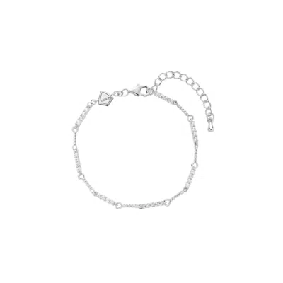 Vanchi Women's Pia Crystal Link Bracelet In Silver