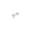Vanchi Women's Silver 14k Solid White Gold Four Point Star Flat Back Stud In Metallic
