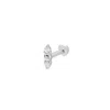 Vanchi Women's Silver 14k Solid White Gold Greta Lab-grown Diamond Flat Back Stud In Silver