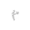 Vanchi Women's Silver 14k Solid White Gold Lab-grown Diamond Curved Flat Back Stud In Silver